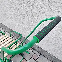 Дитячі санки Baby Elit із висувними колесами, зручною спинкою та складною ручкою. Зимові санчата для дітей, зеленого кольору., фото 4