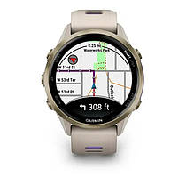 Смарт-годинник Garmin Forerunner 970 French Gray Soft Gold Titanium with French Gray/Translucent Indigo Silicone with Soft Gold