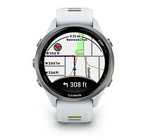 Смарт-годинник Garmin Forerunner 970 Whitestone Titanium with Whitestone/Translucent Amp Yellow Silicone with Silver Buckle