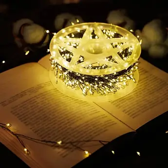 Гірлянда Роса Мішура 20 метрів | 600 led | Зелений кабель | Хвойна лапа | Феєрверк