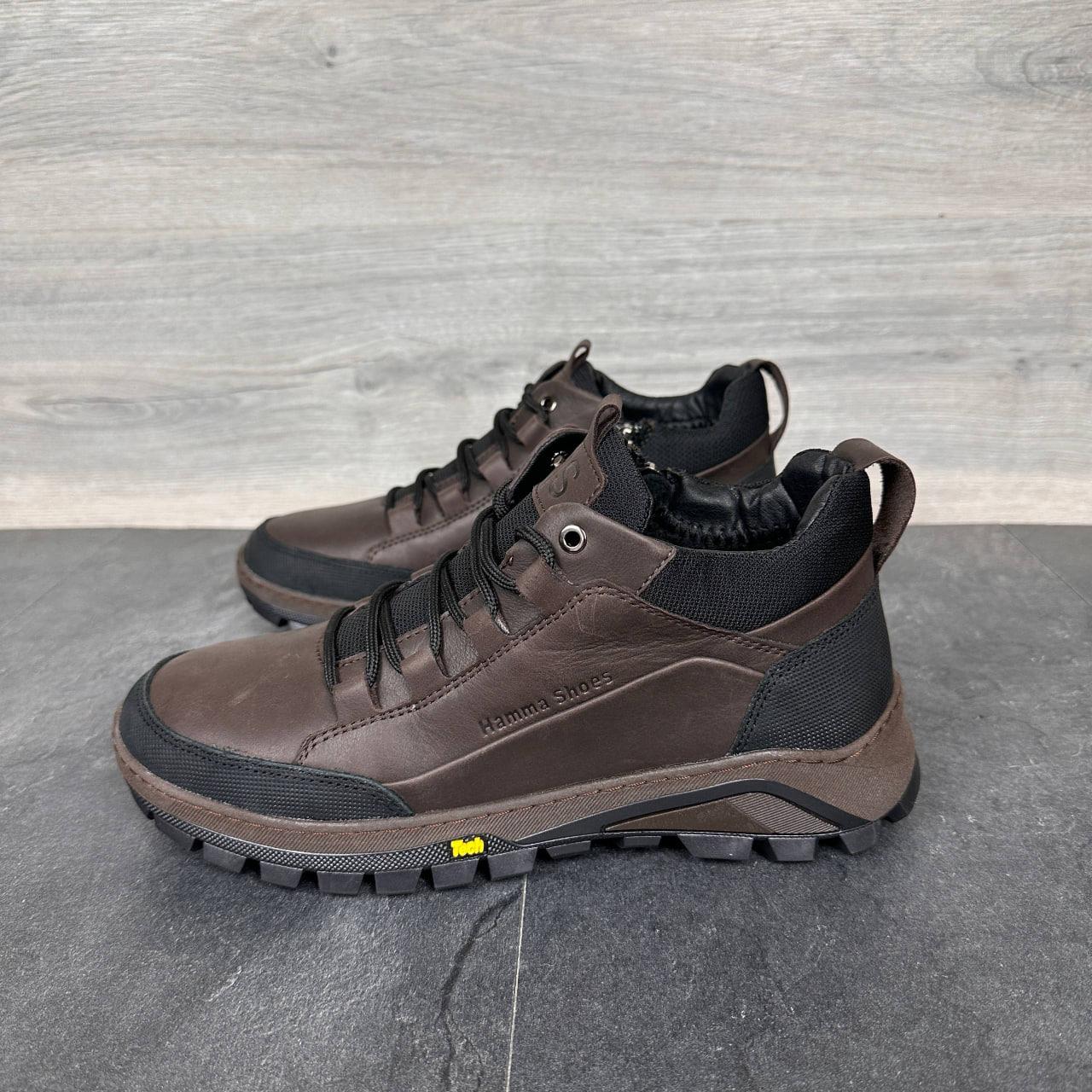 Чоловічі зимові шкіряні кросівки, черевики на блискавці (натуральна шкіра) на хутрі для чоловіків, розмір 40 41 42 43 44 45, фото 1