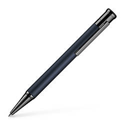 Ручка кулькова OttoHutt серії Design 04 Ballpoint Pen Frosted Blue Ruthenium, корпус синій, 944108