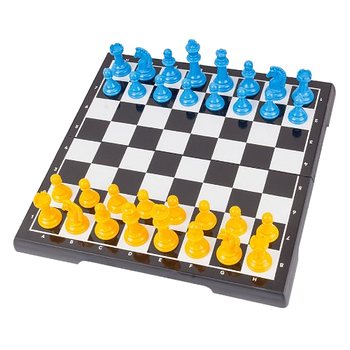 Набір Настільних ігор шахи/шашки/пластикова коробка-дошка синій/жовтий Технок 9055