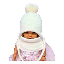 Оптом дитячі в'язані шапки 46, 48, 50, 52, 54 розмір теплі з хомутом головні гуртом опт (ОШТ362)