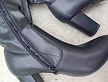 Ботфорти чорні утеплені 7.5 каблук, фото 2