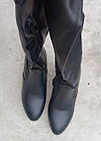 Ботфорти чорні утеплені 7.5 каблук, фото 6