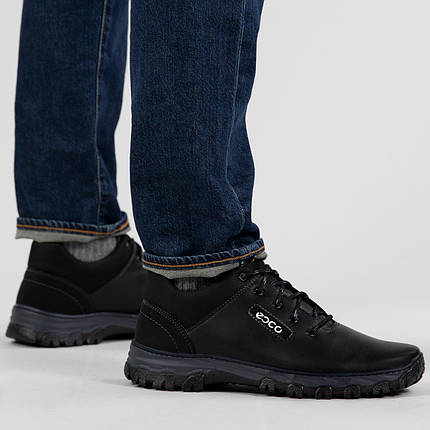 Низькі шкіряні черевики чоловічі чорні (АБ 3), фото 1