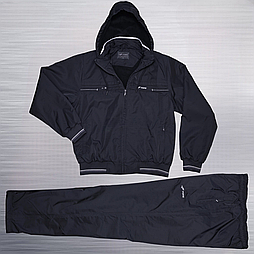 Стильний чоловічий костюм з плашівки форе в чорному кольорі