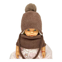 Оптом дитячі в'язані шапки 46, 48, 50, 52, 54 розмір теплі з хомутом головні гуртом опт (ОШТ362)