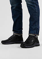 Зимові низькі чоловічі черевики шкіряні чорні (АБ 3), фото 5