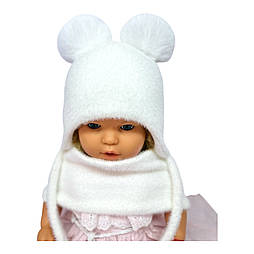 Оптом дитячі в'язані шапки 46, 48, 50, 52, 54 розмір теплі з хомутом головні гуртом опт (ОШТ362)