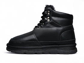 Чоловічі зимові чорні замшеві кросівки на хутрі