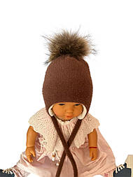 Оптом дитячі в'язані шапки 46, 48, 50, 52, 54 розмір теплі з хомутом головні гуртом опт (ОШТ362)