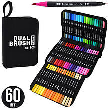 Набір двосторонніх маркерів "Dual brush pens" (60 кольорів) арт. MK 5766-60