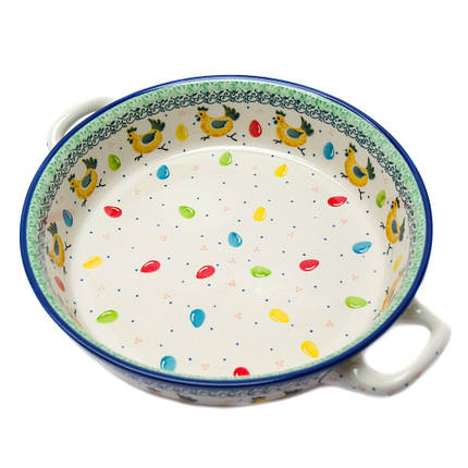 Форма для запікання кругла з ручками 26,5 Великодні півники, фото 1