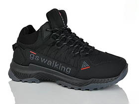 Чоловічі зимові чорні замшеві кросівки на хутрі