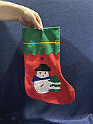 Новорічний чобіток з Сніговиком, 35х16см