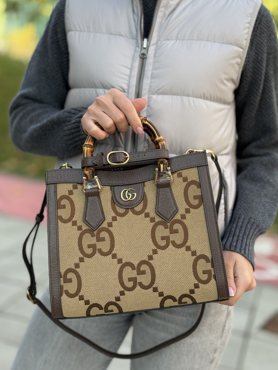 Сумка тоут Gucci Diana з мотивом jumbo GG