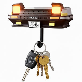 Настінний тримач для ключів, з підсвіткою фар, Чорний / Настінна ключниця / Органайзер для ключів