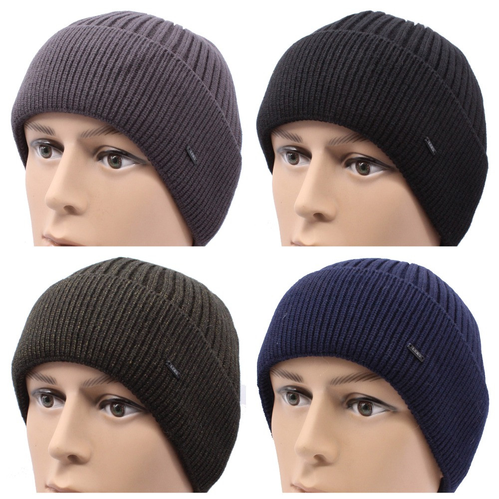 Чоловіча зимова шапка з флісом тепла модель з кашеміром для повсякденного носіння