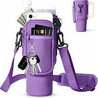 Чохол-сумка для термокружки Stanley Quencher 1,18 л з ремінцем, захисний кейс для кухля, фіолетового кольору KT7001309. solve