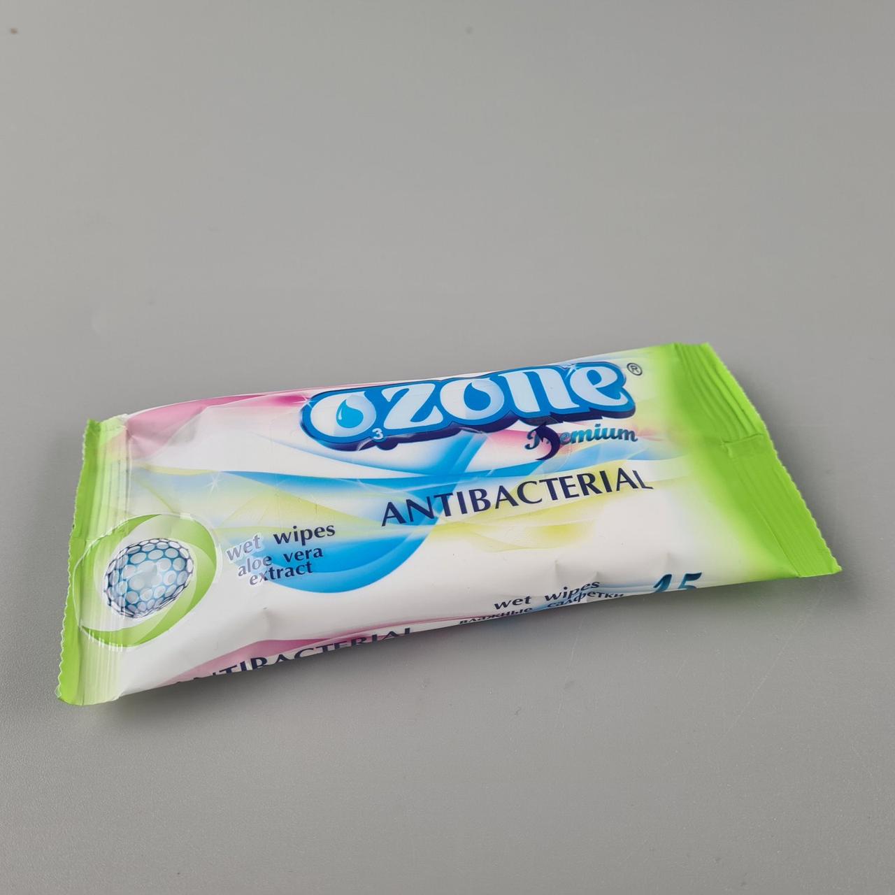 Волога серветка 15 шт "Ozon" Алое-Вера (1 пачка), фото 1