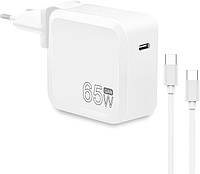 Швидкий зарядний пристрій GaN 65 Вт USB-C 2 м.для ноутбуків, MacBook, Pro/Air, Samsung Galaxy, iPad P ro, i-Phone 16 Pro/Max