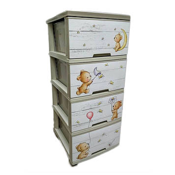 Комод Пластиковий Алеана "Ведмежата" Кремовий