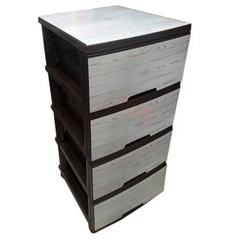 Комод Пластиковий Алеана "Дерево" Коричневий