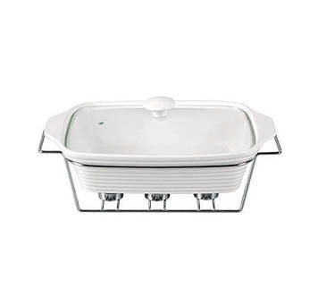 Марміт Kamille Food Warmer керамічний 2,4 л d 33 см з підігрівом KM-6403 прямокутний