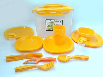 Столовий набір для пікніка 53 предмети 6 персон A-PLUS 106-55