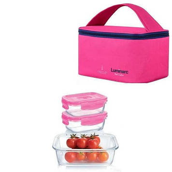 Набір контейнерів із сумкою LUMINARC PURE BOX ACTIVE 3 шт P4498