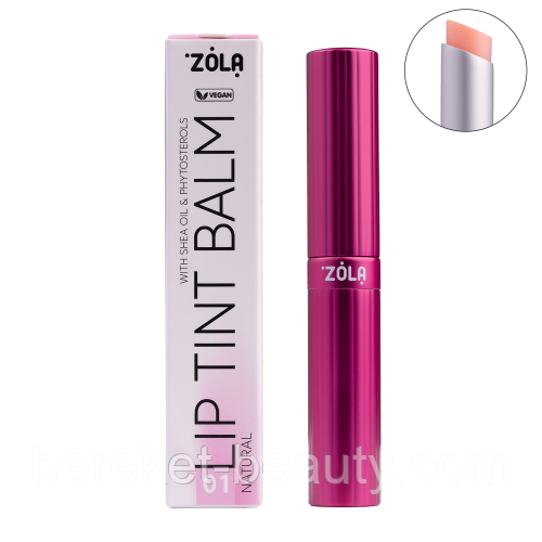 Zola Відтінковий бальзам для губ Lip Tint Balm (01 Natural), фото 1