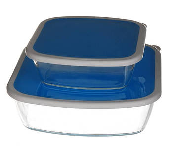 Набір скляних квадратних лотків 2 шт A-Plus 1085