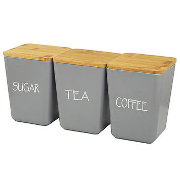 Набір ємностей для сипких 3 шт. із кришками Kamille KM-1134