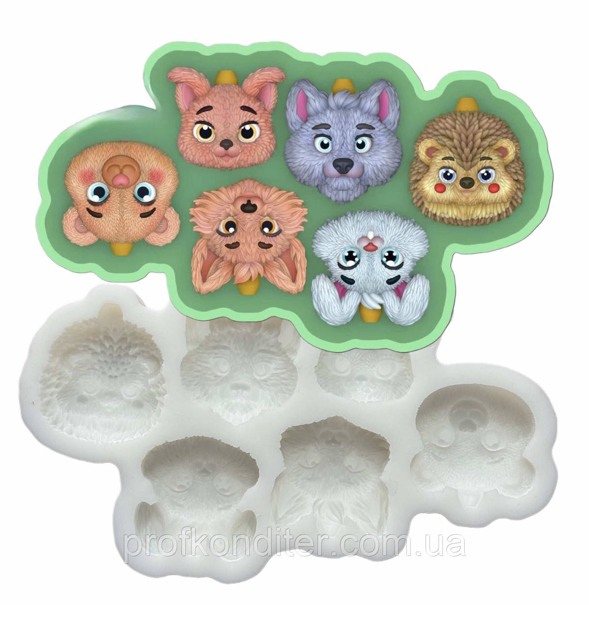 Силіконовий молд для шоколаду, зефіру та ін "Ялинкові іграшки - казкові тварини", фото 1