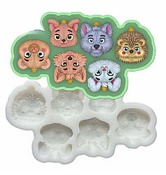 Силіконовий молд для ГІПСУ та ін "Ялинкові іграшки - казкові тварини"