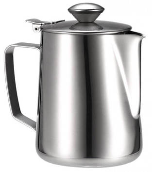 Молочник із неіржавкої сталі з кришкою 600 мл Kamille KM-4386