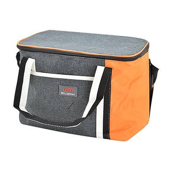 Термосумка 40*25*29 см Stenson WW01352 сіра з жовтогарячим