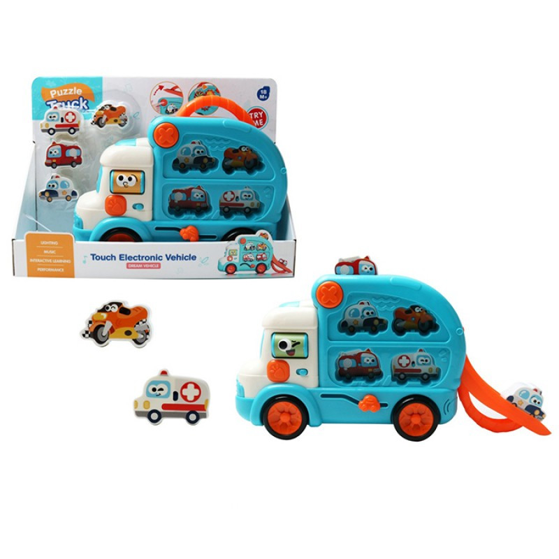 Трейлер 66001, 26см, музика, звук, світло, трек, шестерні, машинка-тріскачка, рухливі деталі, фото 1