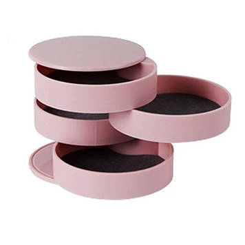 Скринька для зберігання ювелірних виробів і біжутерії рожева 4 відділення A-Plus 546687