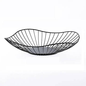 Кошик для фруктів Напівхвиля ART 25*24*6 см чорний 1026