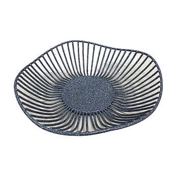 Кошик для фруктів Напівхвиля ART 25*24*6 см сірий мармур 1027