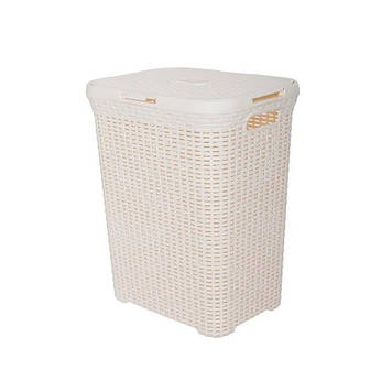 Кошик для білизни 50 л 55*43*32 см "Ротанг" Алеана 122098 біла троянда