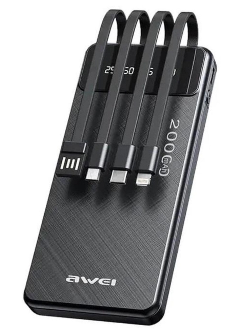 Портативна батарея Awei P132K Power bank 20000 mAh Black, фото 1