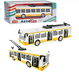 Модель АвтоХіт Тролейбус Жовтий метал інерційний М5661