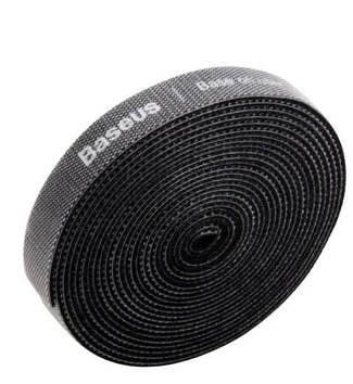 Органайзер кабелю BASEUS стяжка липучка хомут для дротів 20 м Чорний