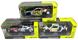 Машинка Die-CastCar Яскрава спортивна розмальована машинка 12 см світло-звук 3611А-2