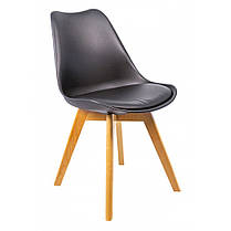 Кухонний стілець (крісло) зі спинкою на ніжках Bonro B-487 чорне для кухні їдальні вітальні, фото 2