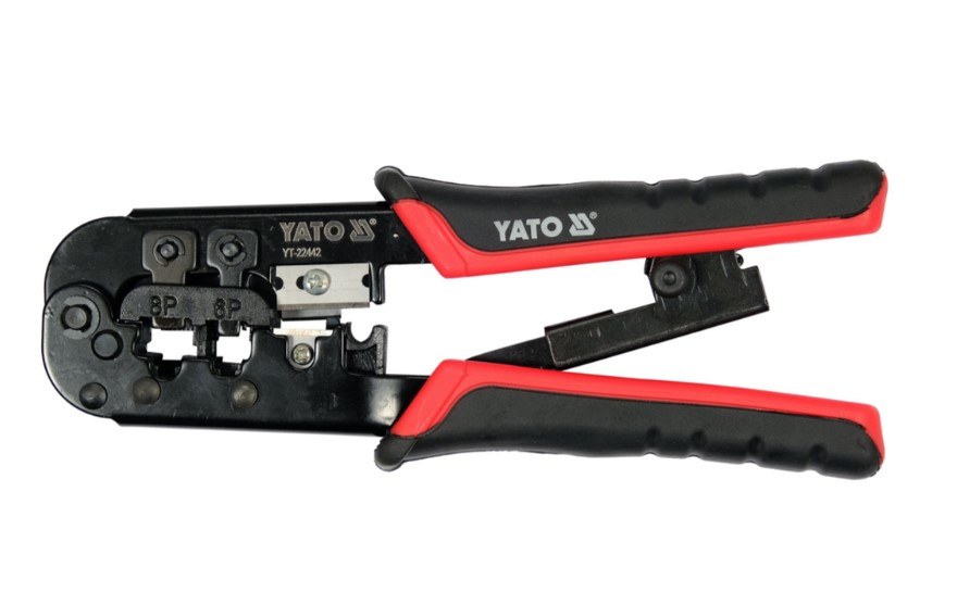 Кліщі для опресування та зачистки штекерів RJ11/RJ45, L=205мм Yato YT-22442, фото 1